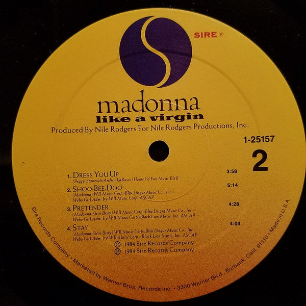 Madonna : Like A Virgin (LP, Album, All)