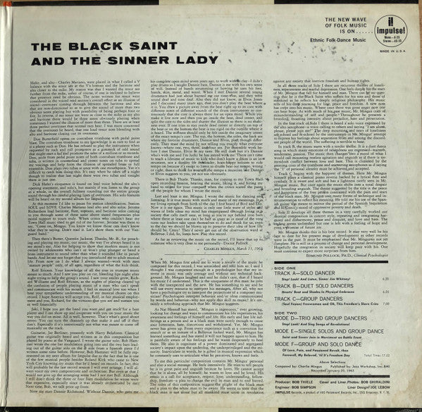 Mingus* : The Black Saint And The Sinner Lady (LP, Album, Mono)