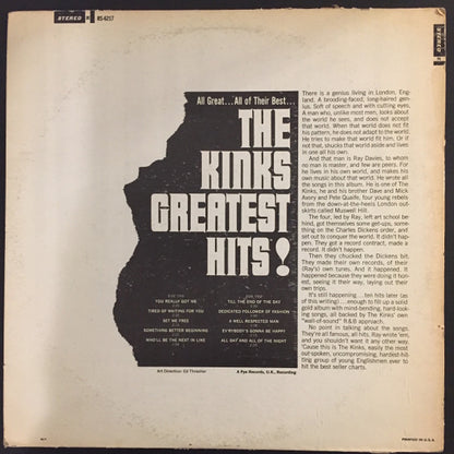 The Kinks : The Kinks Greatest Hits! (LP, Comp, RP, Win)