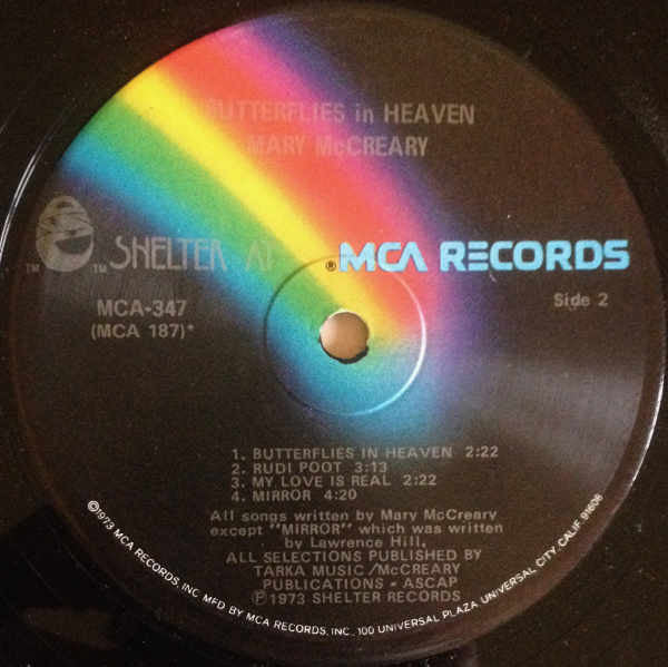 Mary McCreary : Butterflies In Heaven (LP, Album, Glo)