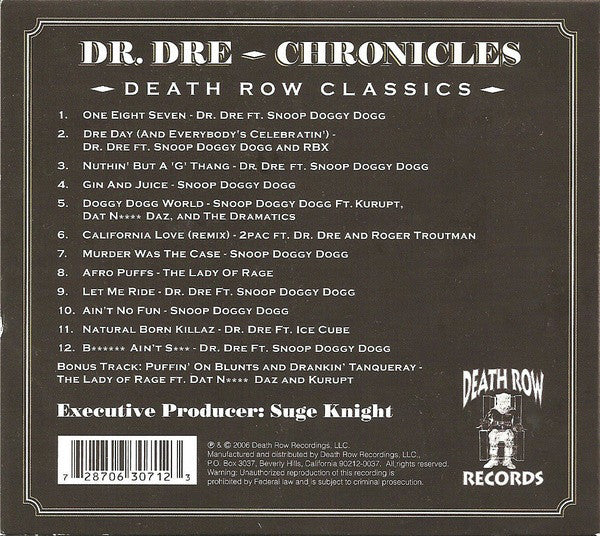 Dr. Dre : Chronicles: Death Row Classics (CD, Comp)