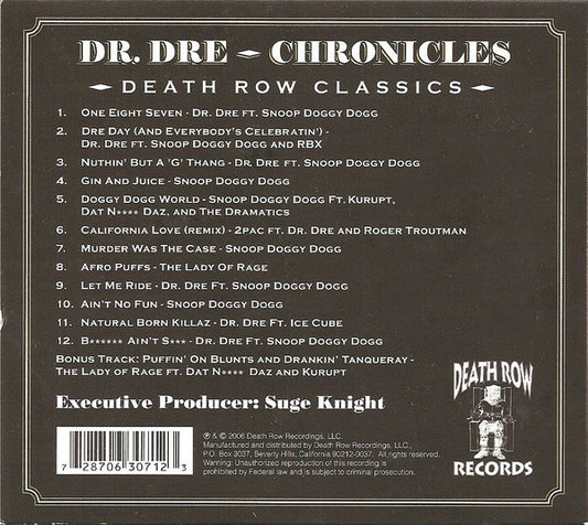 Dr. Dre : Chronicles: Death Row Classics (CD, Comp)