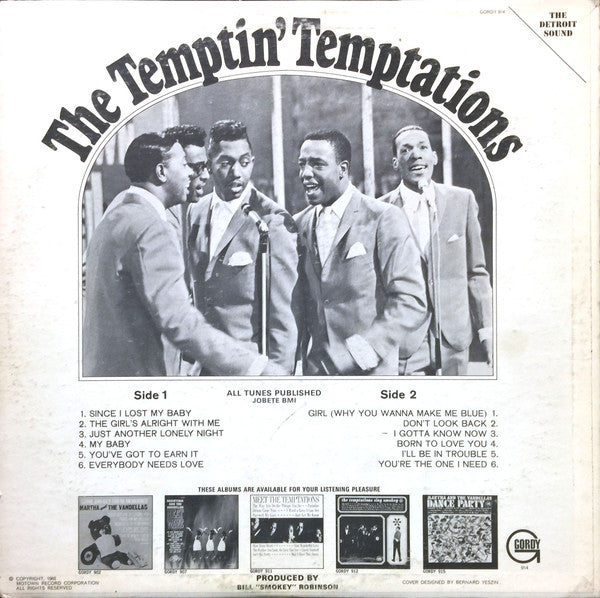The Temptations : The Temptin' Temptations (LP, Album, Mono)