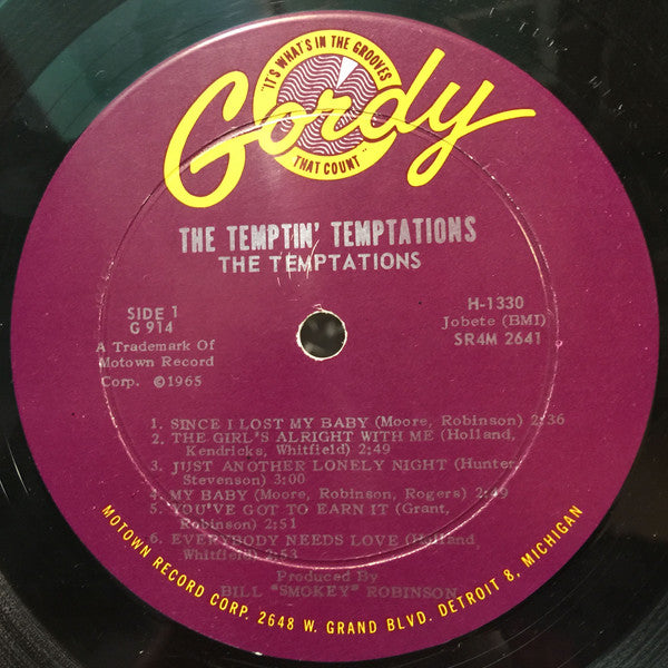The Temptations : The Temptin' Temptations (LP, Album, Mono)