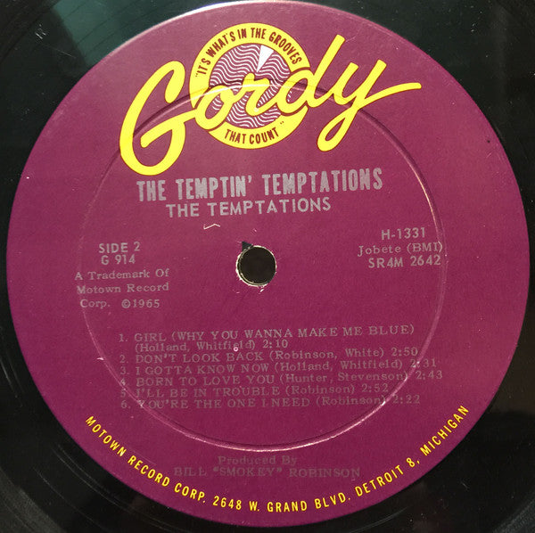 The Temptations : The Temptin' Temptations (LP, Album, Mono)