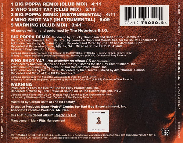 The Notorious B.I.G.* : Big Poppa (Remix) (CD, Single)