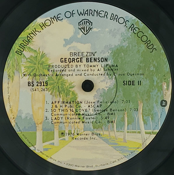 George Benson : Breezin' (LP, Album, Win)