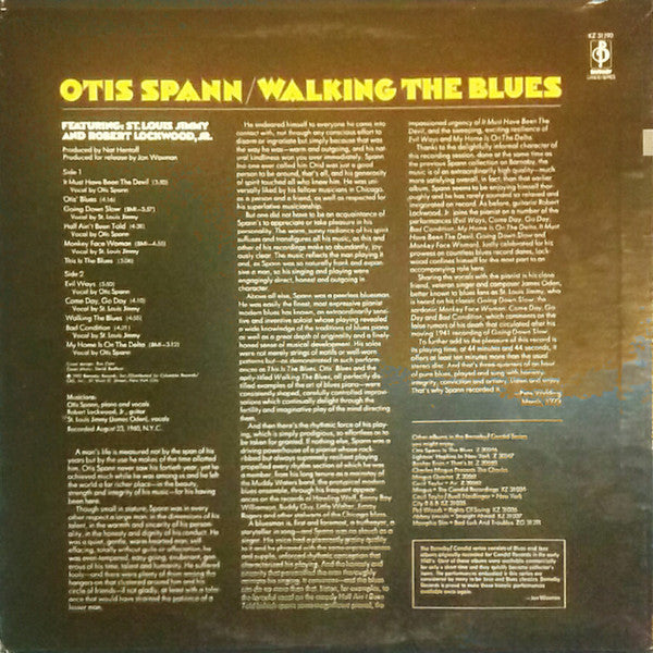 Otis Spann Featuring: St. Louis Jimmy* And Robert Lockwood, Jr.* : Walking The Blues (LP, Album)