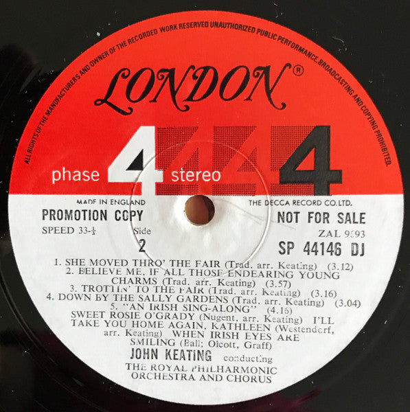 John Keating Conducting The Royal Philharmonic Orchestra And Chorus* : Ireland (LP, Promo)