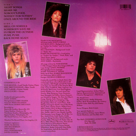 Cinderella (3) : Night Songs (LP, Album, Club, 57 )