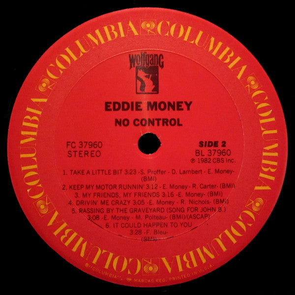 Eddie Money : No Control (LP, Album, Pit)