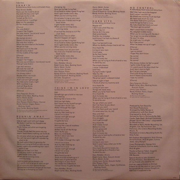 Eddie Money : No Control (LP, Album, Pit)