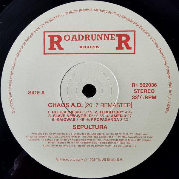 Sepultura : Chaos A.D. (LP, Album, RE, RM + LP + Exp)