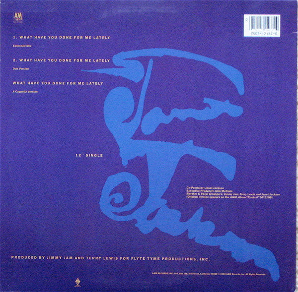 Janet Jackson : What Have You Done For Me Lately (12", Single, RCA)