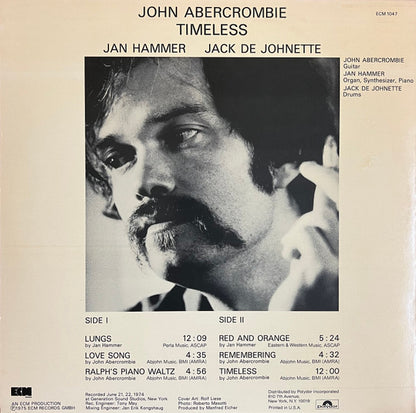 John Abercrombie, Jan Hammer, Jack De Johnette* : Timeless (LP, Album, Pit)