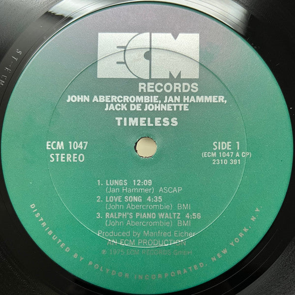 John Abercrombie, Jan Hammer, Jack De Johnette* : Timeless (LP, Album, Pit)