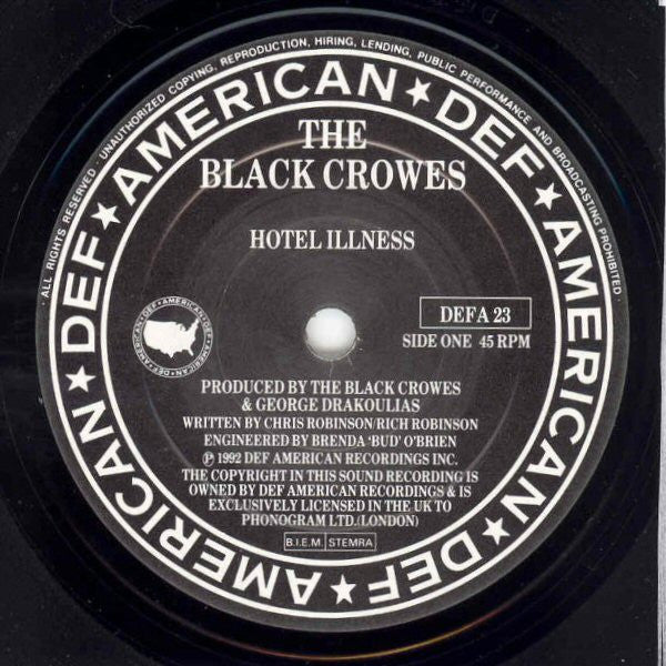 The Black Crowes : Hotel Illness (7", Single, Pap)
