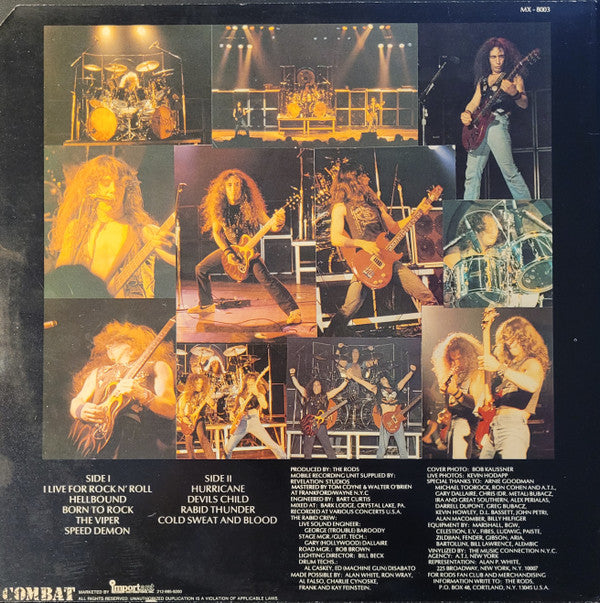 The Rods : Live (LP, Album)