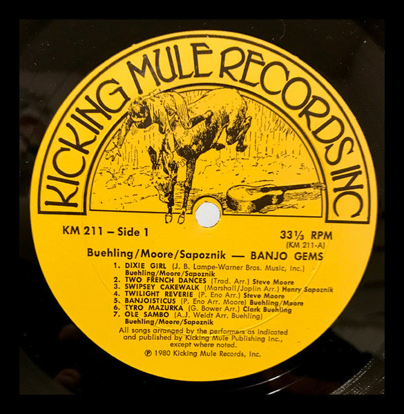 Buehling, Sapoznik, Moore : Banjo Gems: Solos, Duets, Trios (LP, Album)