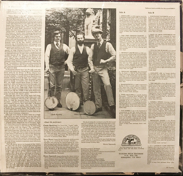 Buehling, Sapoznik, Moore : Banjo Gems: Solos, Duets, Trios (LP, Album)