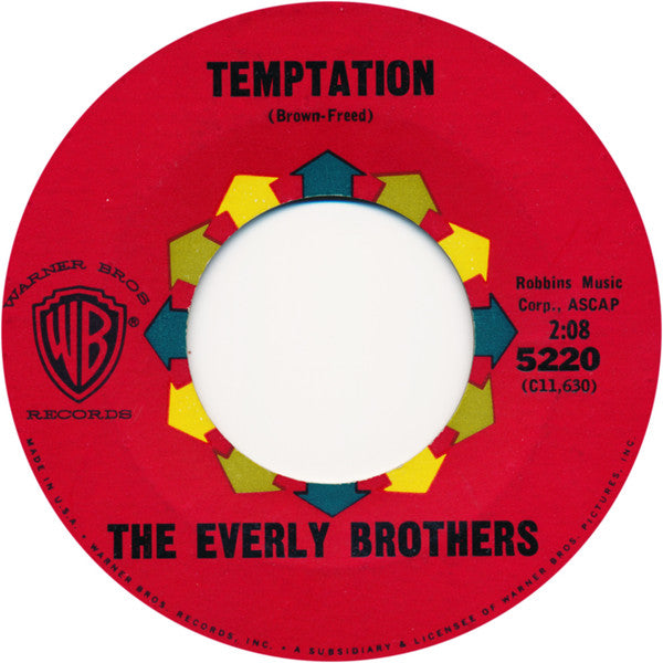 The Everly Brothers* : Temptation / Stick With Me Baby (7", Single)