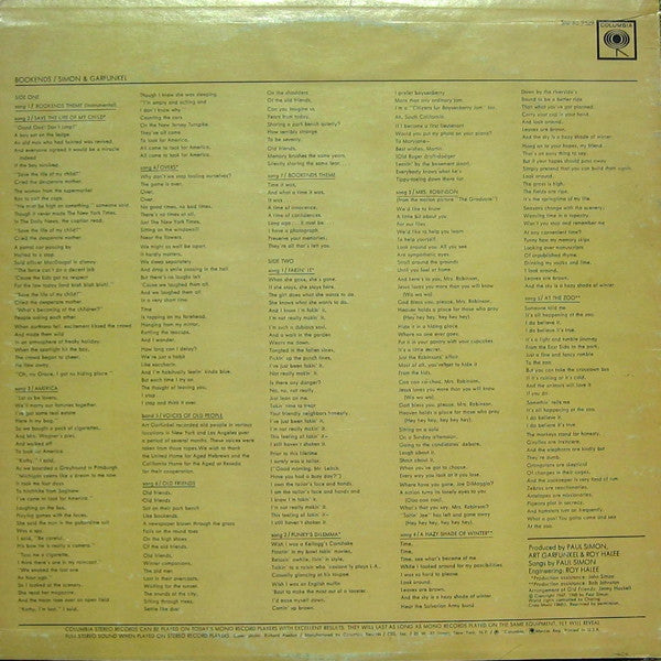 Simon & Garfunkel : Bookends (LP, Album, RE, Pit)