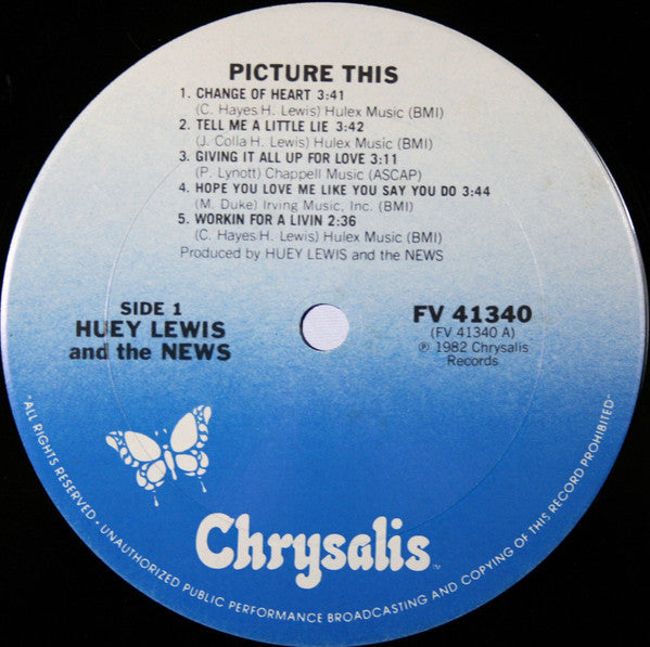Huey Lewis And The News* : Picture This (LP, Album, RE, Pit)