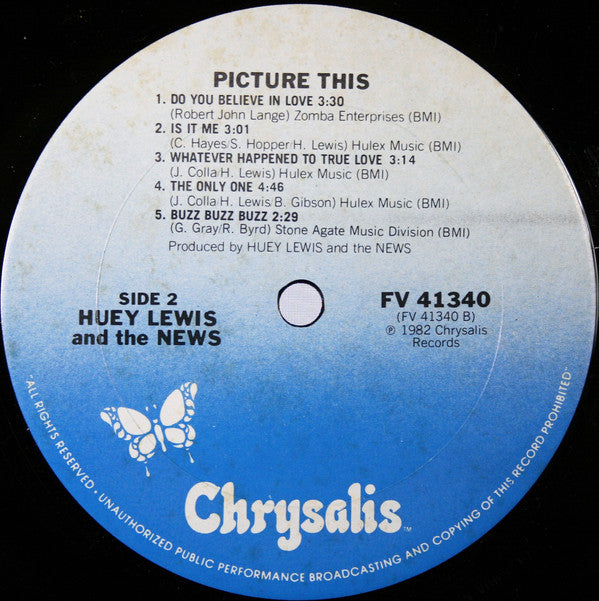 Huey Lewis And The News* : Picture This (LP, Album, RE, Pit)