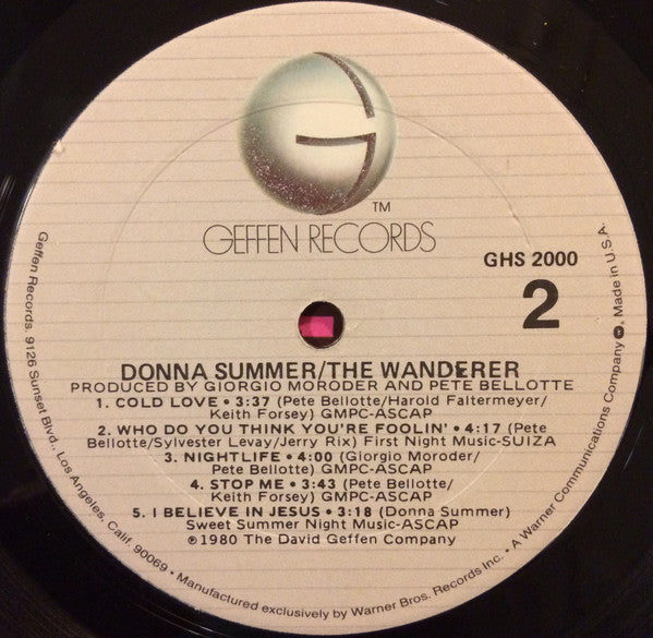 Donna Summer : The Wanderer (LP, Album, Gol)