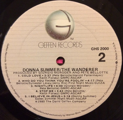 Donna Summer : The Wanderer (LP, Album, Gol)