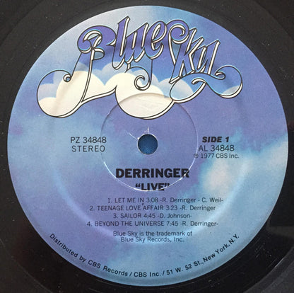 Derringer (2) : Live (LP, Album, Pit)