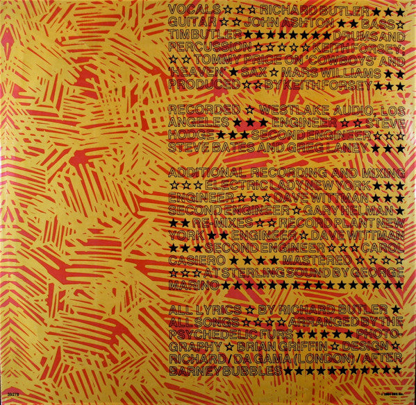 The Psychedelic Furs : Mirror Moves (LP, Album, Car)