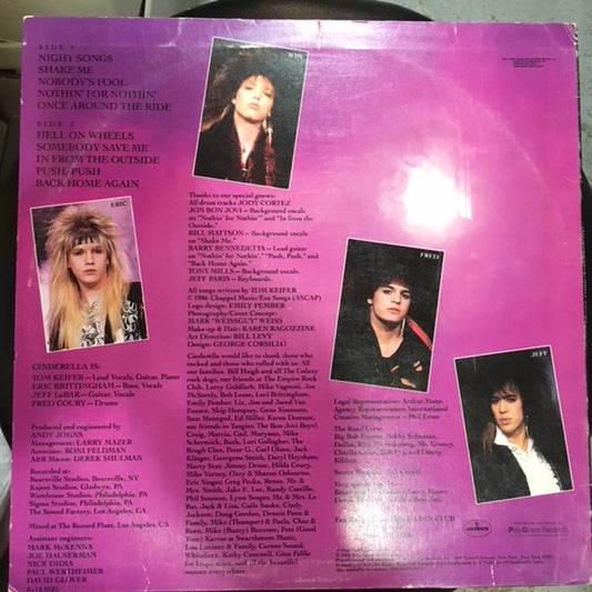 Cinderella (3) : Night Songs (LP, Album, Club, RE, Tra)