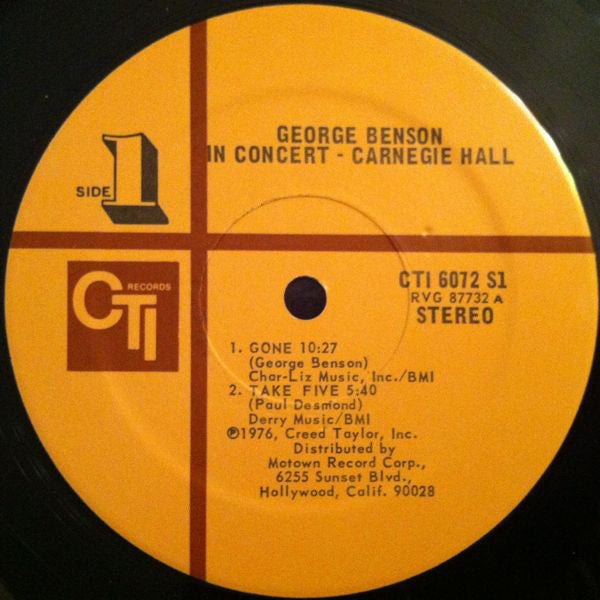 George Benson Guest: Hubert Laws : In Concert - Carnegie Hall (LP, Album, Ter)