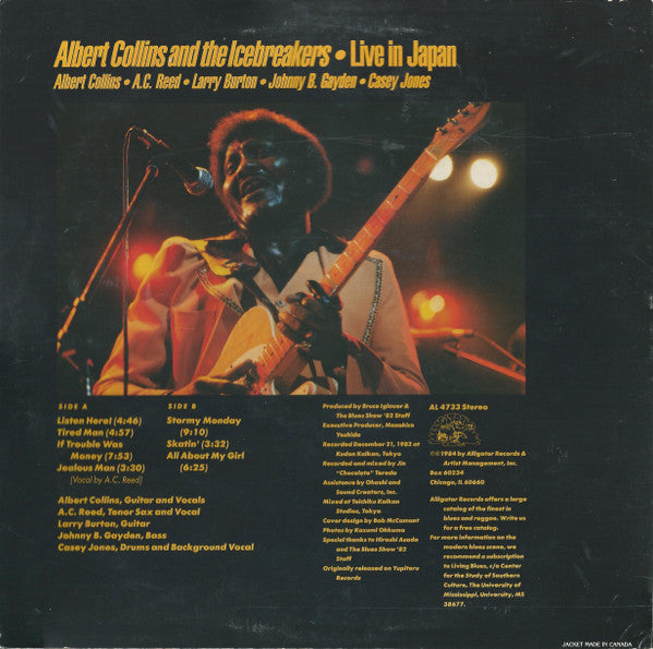 Albert Collins And The Icebreakers : Live In Japan (LP, Album, Hub)