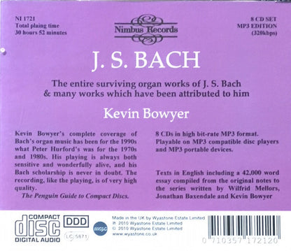 J. S. Bach*, Kevin Bowyer : The Works For Organ (8xCD, Comp, RE, MP3 + 2xBox)