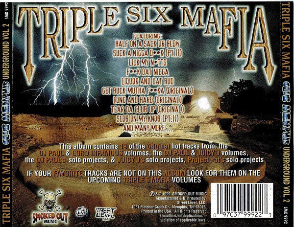 Triple Six Mafia* : Club Memphis (Underground Volume 2) (CD, Comp, RE)