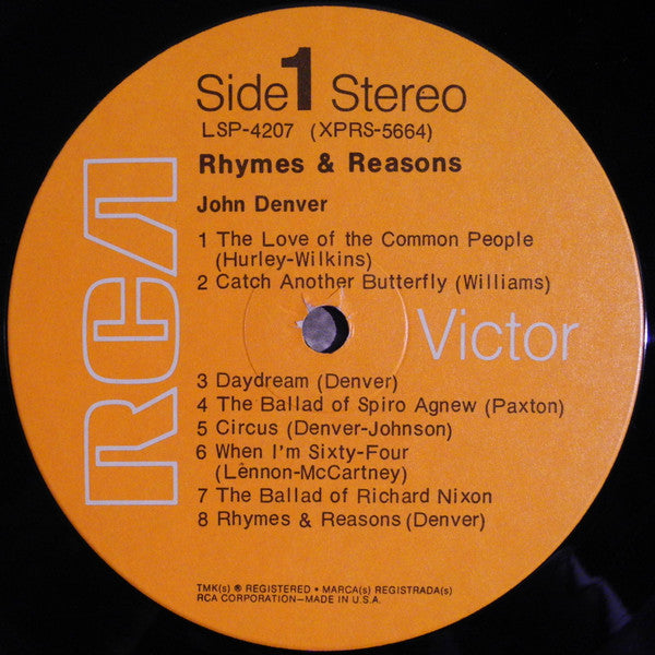 John Denver : Rhymes & Reasons (LP, Album, RE, Roc)