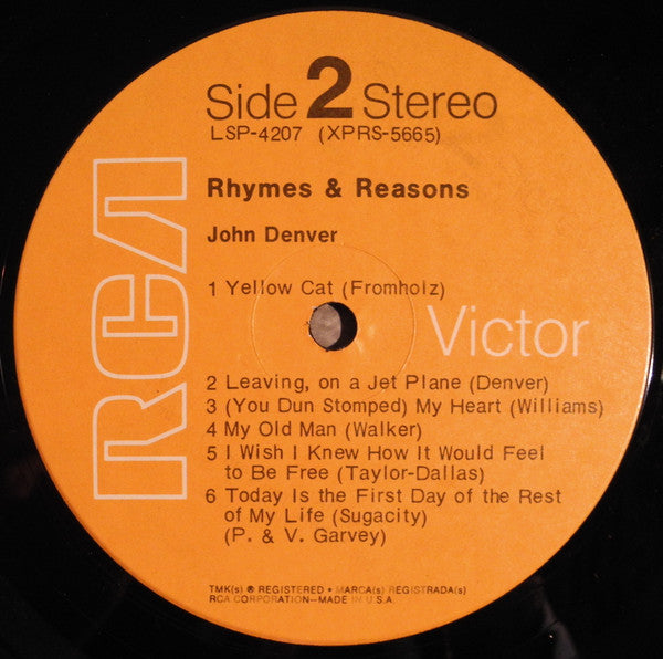 John Denver : Rhymes & Reasons (LP, Album, RE, Roc)