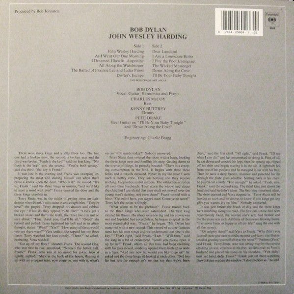 Bob Dylan : John Wesley Harding (LP, Album, RE)