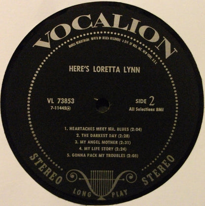 Loretta Lynn : Here's Loretta Lynn (LP, Comp, Pin)