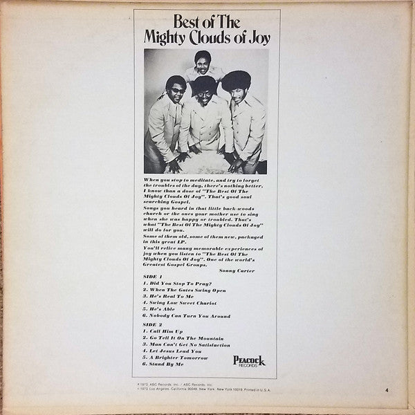 The Mighty Clouds Of Joy : Best Of The Mighty Clouds Of Joy (LP, Comp)