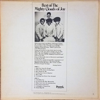 The Mighty Clouds Of Joy : Best Of The Mighty Clouds Of Joy (LP, Comp)