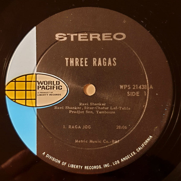 Ravi Shankar : Three Ragas (LP, Album, RE)