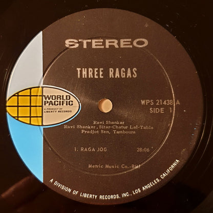 Ravi Shankar : Three Ragas (LP, Album, RE)
