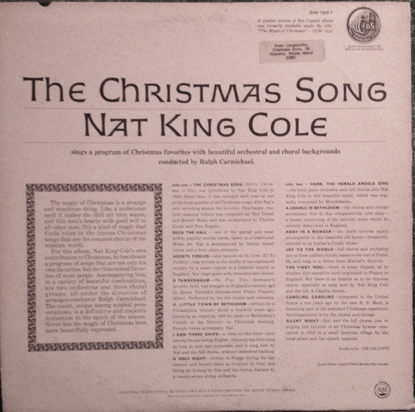 Nat King Cole : The Christmas Song (LP, Album, RE, All)