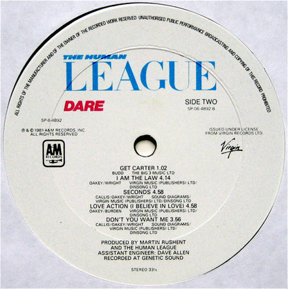 The Human League : Dare (LP, Album, Gat)