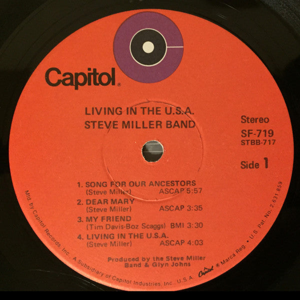 The Steve Miller Band* : Living In The U.S.A. (LP, Album, RE, Red)