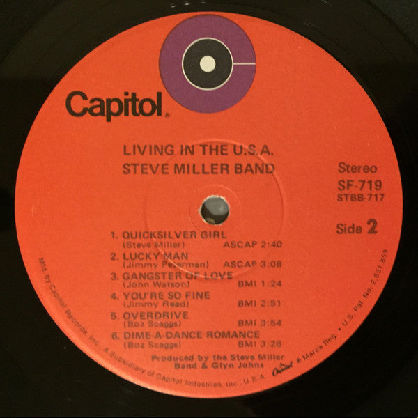 The Steve Miller Band* : Living In The U.S.A. (LP, Album, RE, Red)