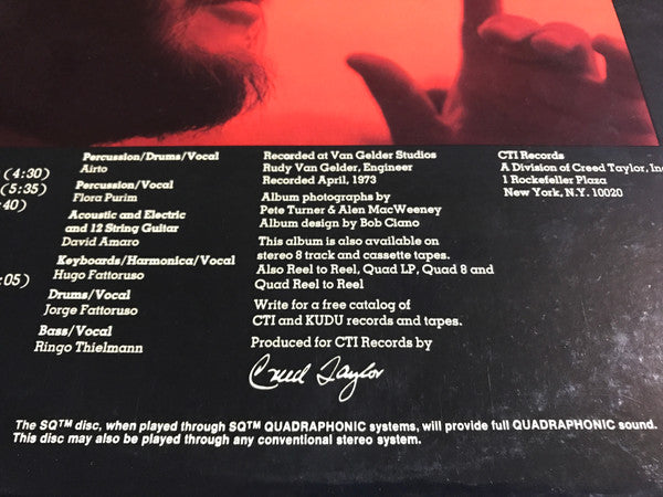 Airto* : Fingers (LP, Album, Quad, Gat)